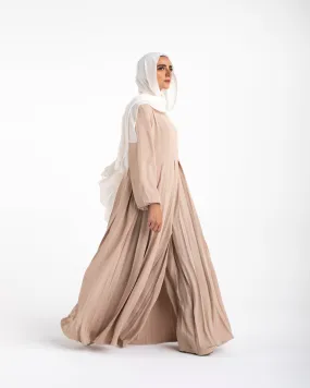 Pleated Jumpsuit Beige