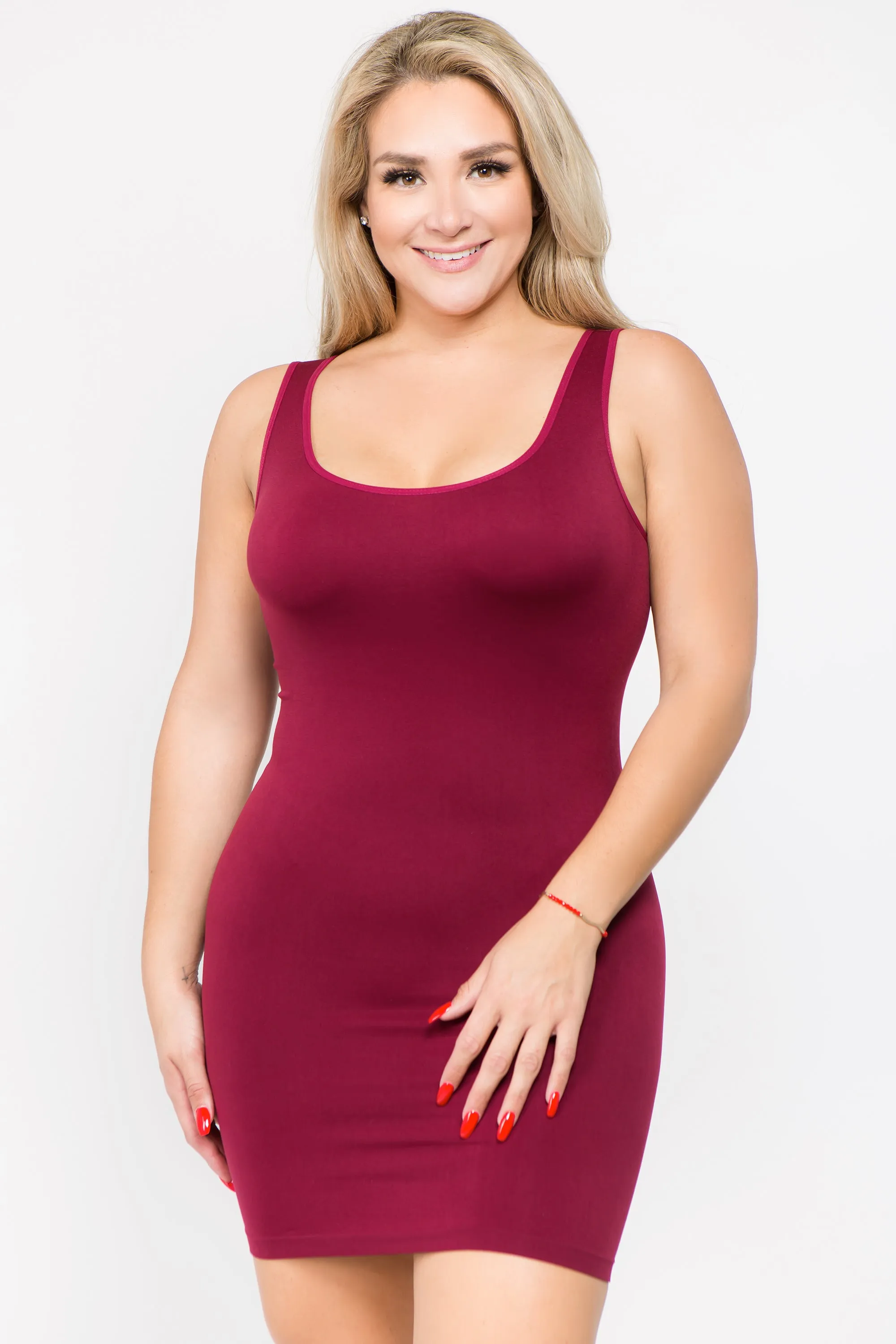 Plus Size Seamless Tank Slip Dress