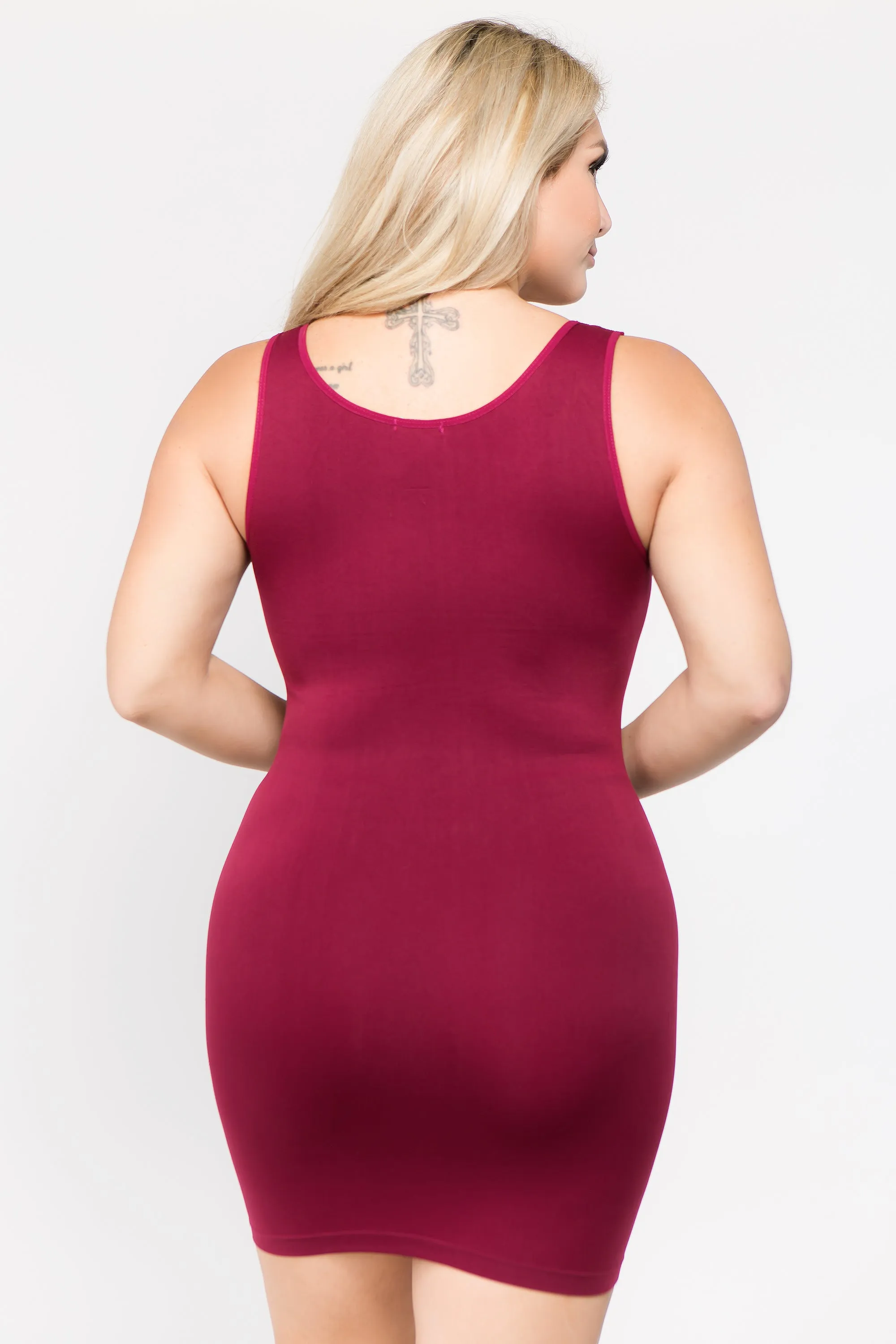Plus Size Seamless Tank Slip Dress