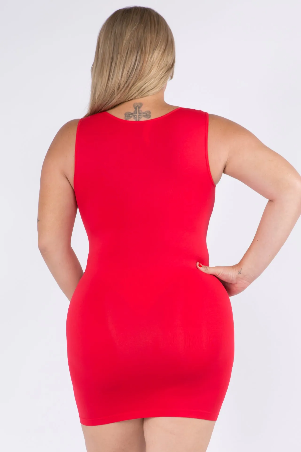 Plus Size Seamless Tank Slip Dress