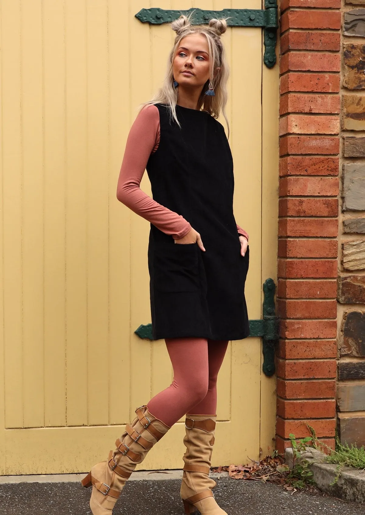 Polly Pocket Corduroy Tunic Black