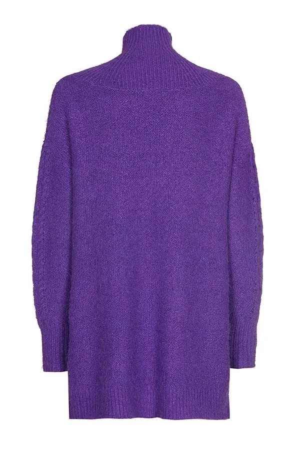 PURPLE STRAIGHT TUNIC PULLOVER