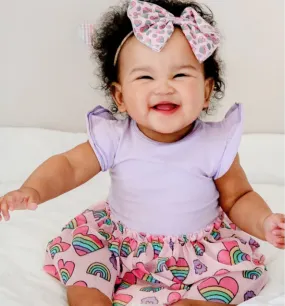 Rainbow Heart SS Tutu Bodysuit