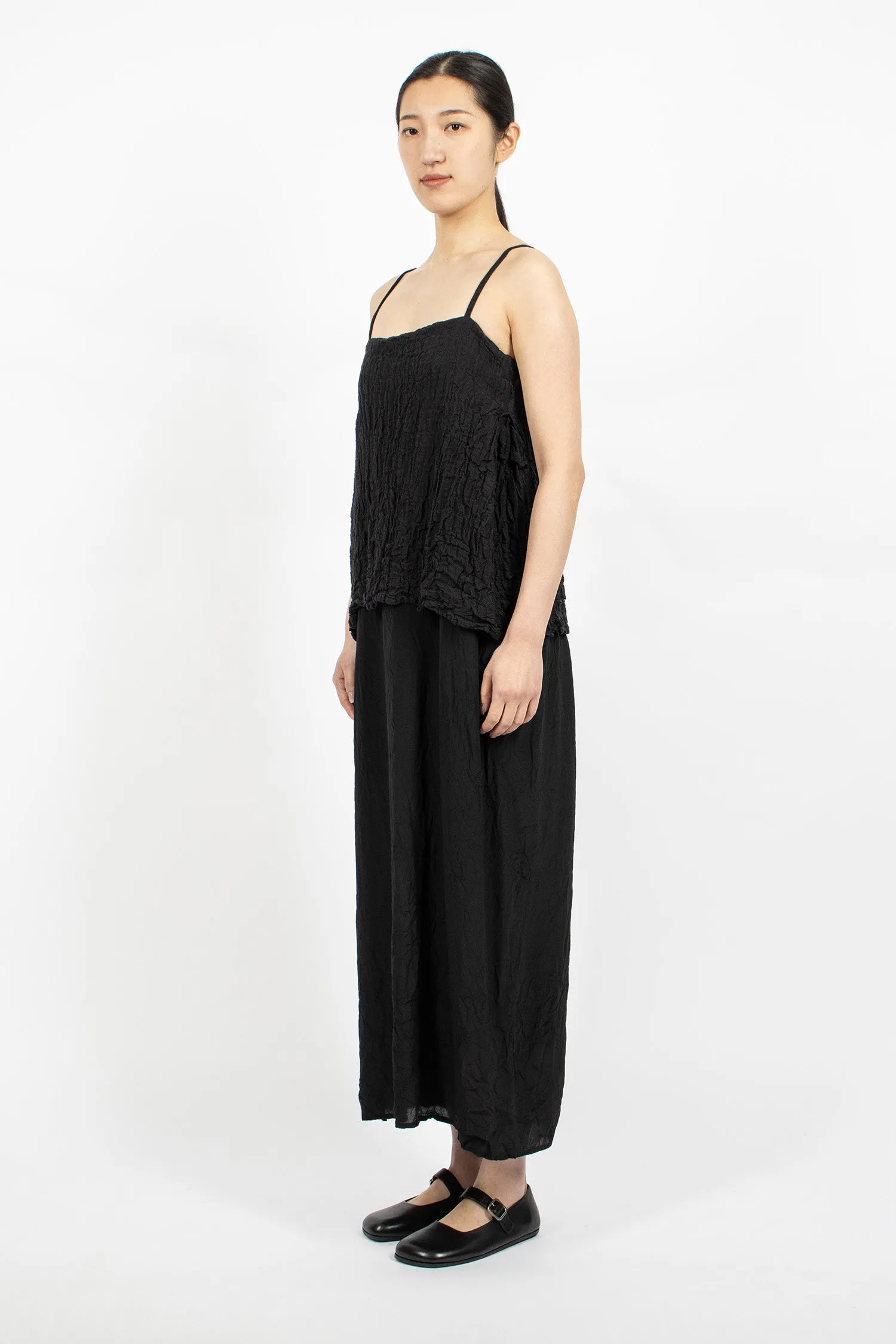 Reversible Double-Layered Slip Dress Black