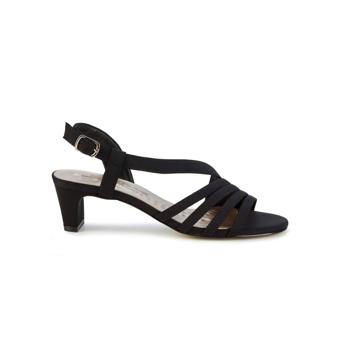Ros Hommerson Lettie Women Adjustable Heel Strap Sandal In Black Micro