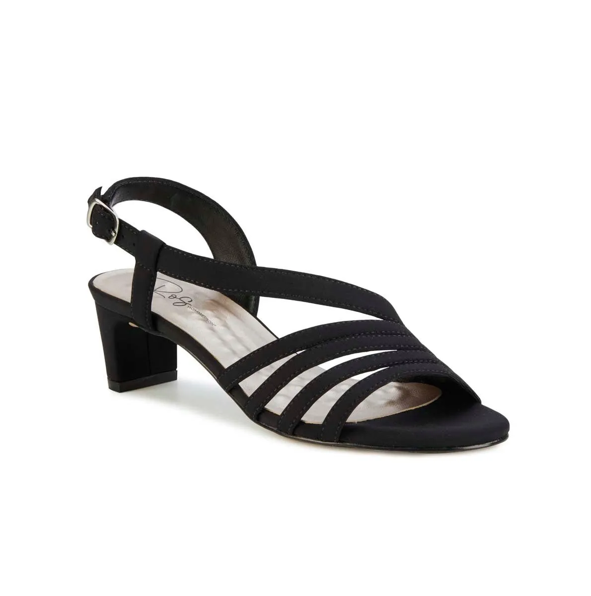 Ros Hommerson Lettie Women Adjustable Heel Strap Sandal In Black Micro
