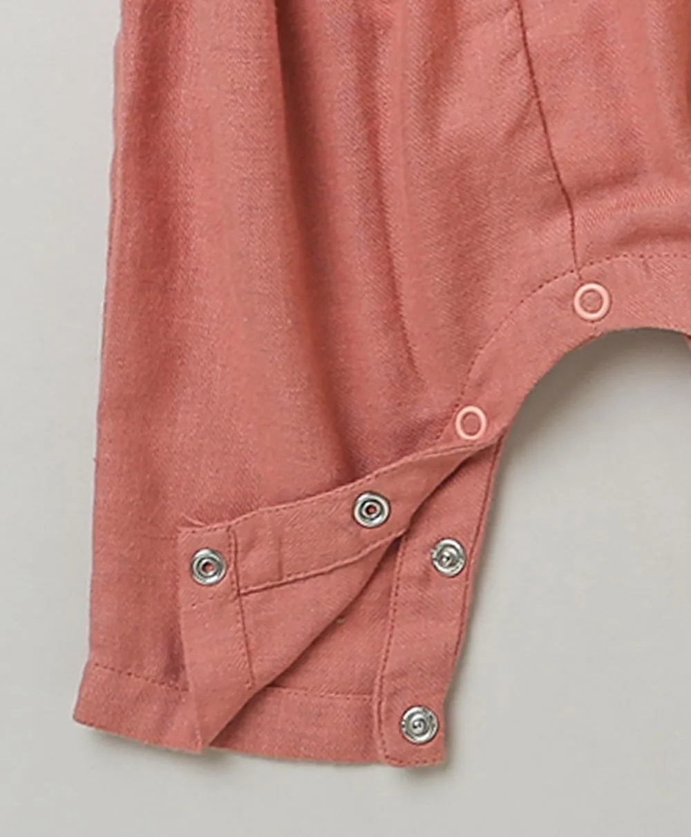 Rose Pink Dungaree with a White Body Suit