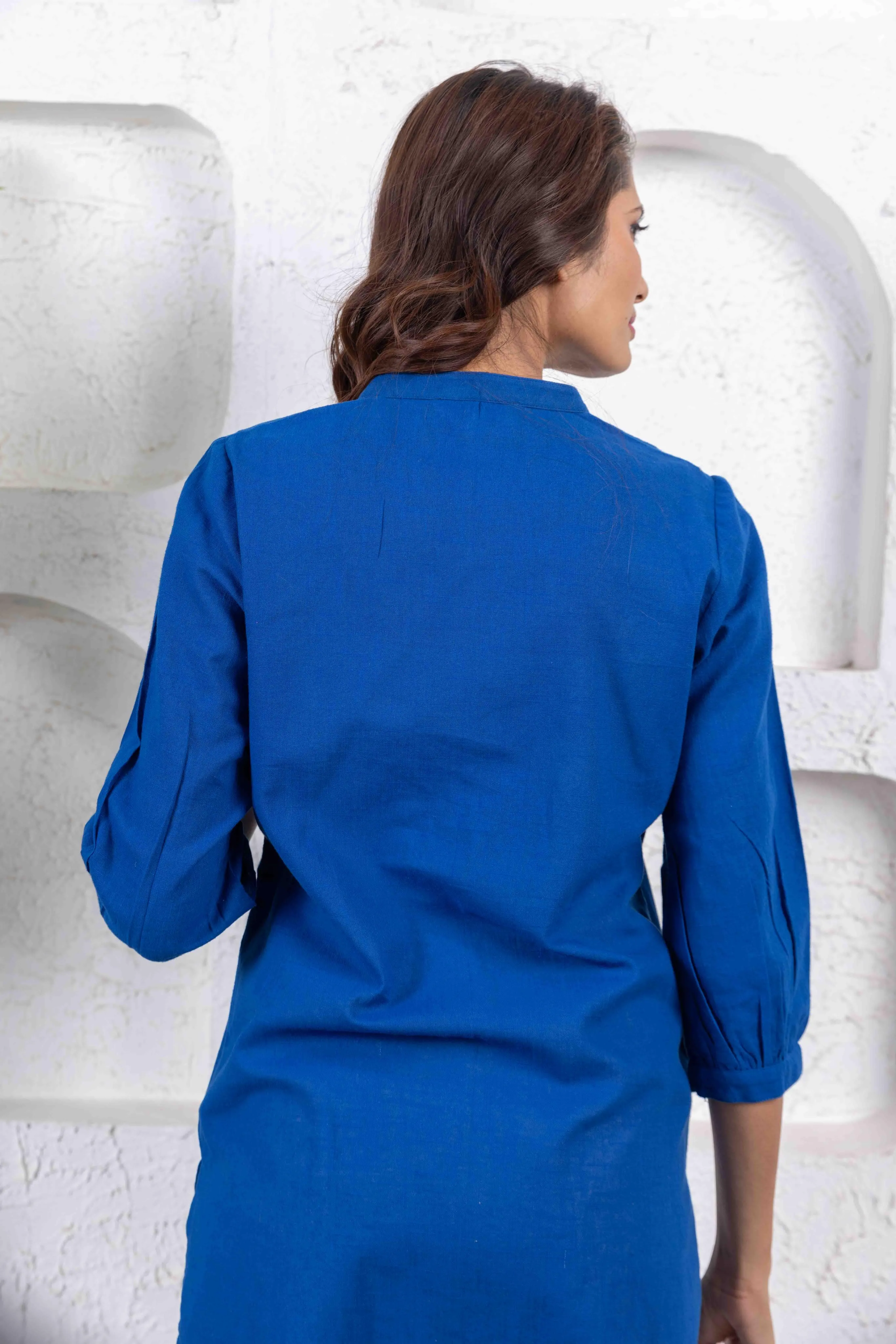 Royal Blue Regular long cotton tunic