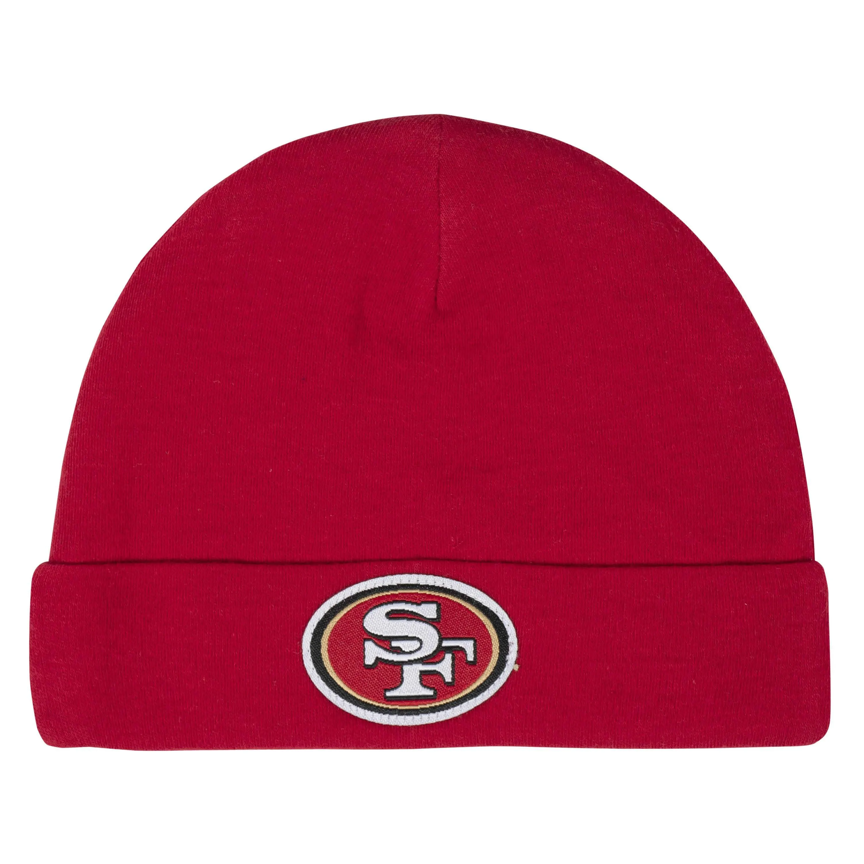 San Francisco 49ers 3-Piece Baby Boys Bodysuit, Pant, and Cap Set