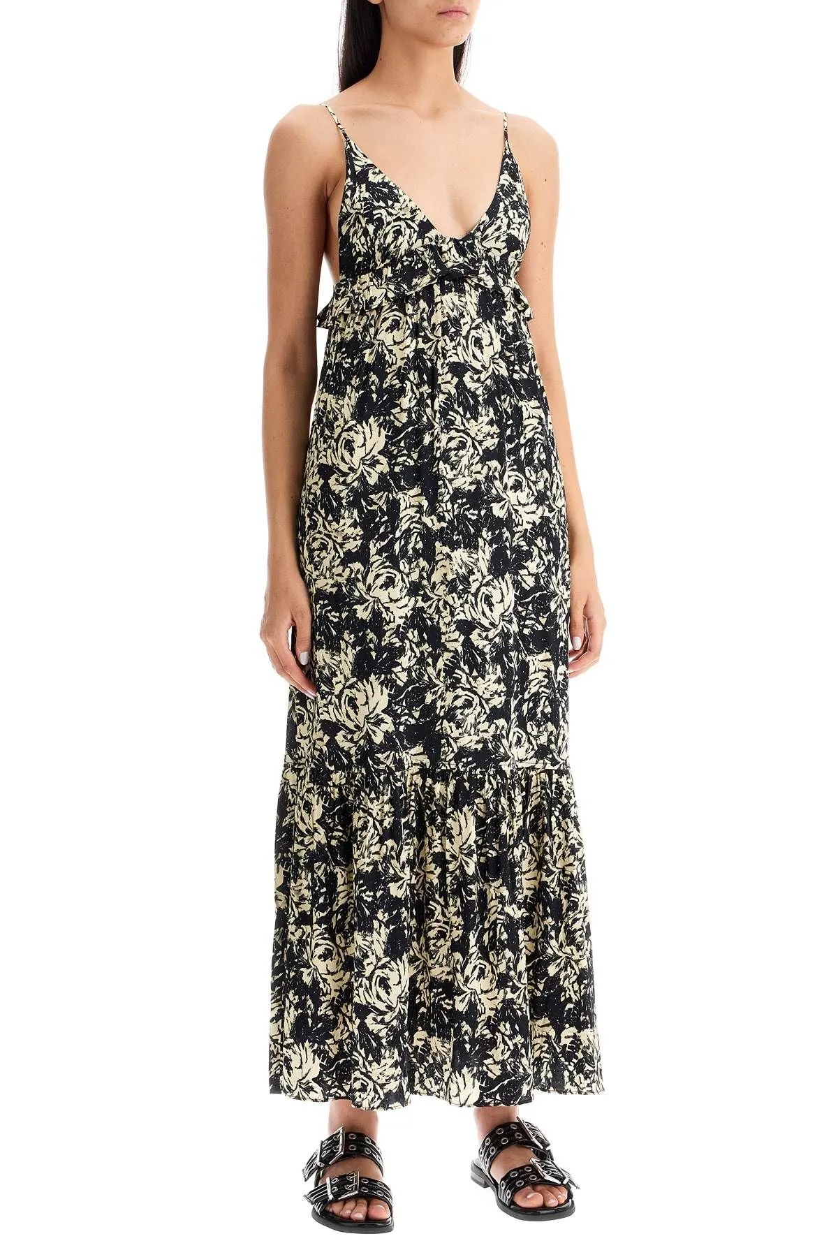 SATIN MIDI SLIP DRESS IN EIGHT