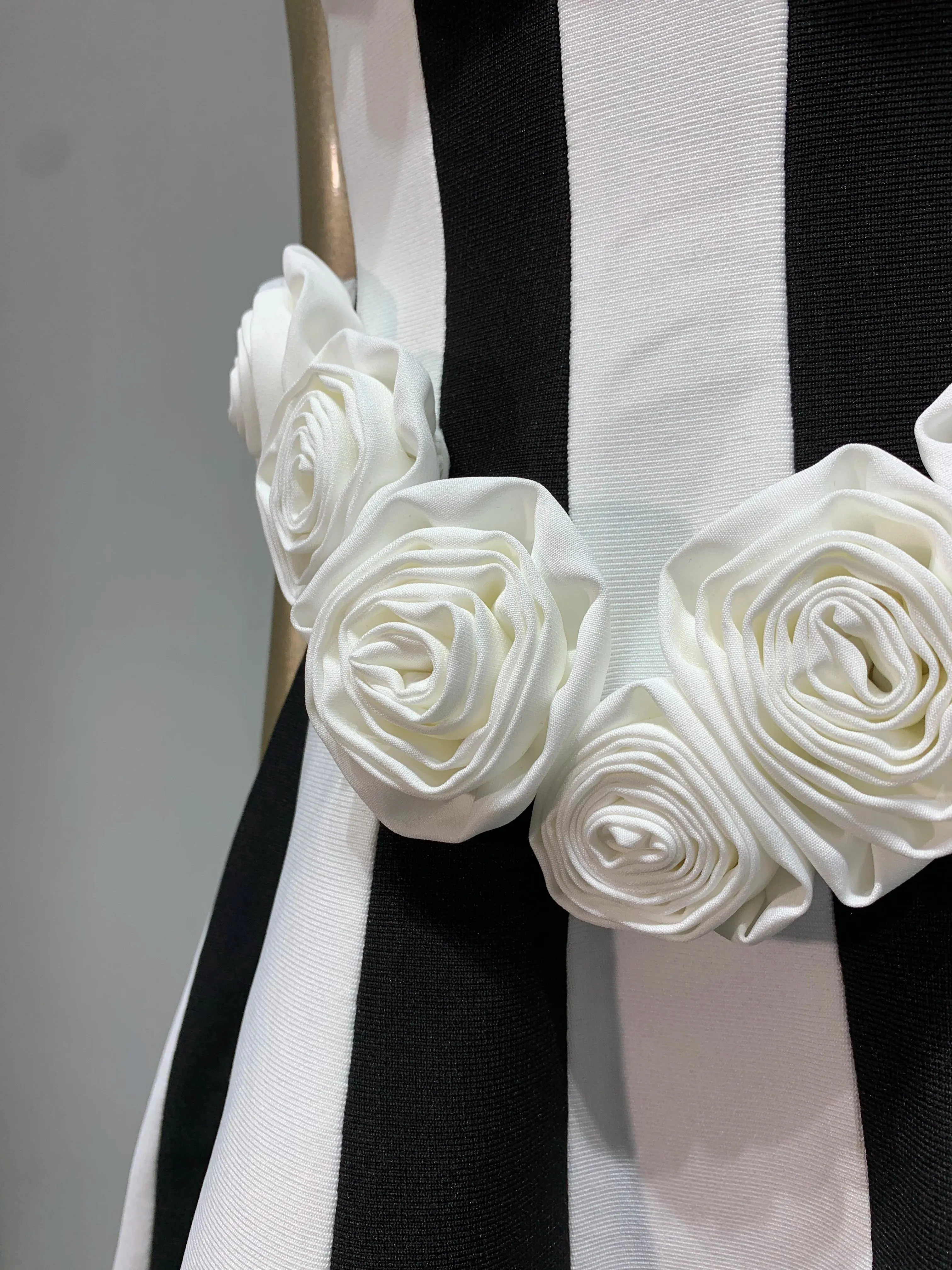 Sexy Black White Flower A Line Mini Evening Party Dress