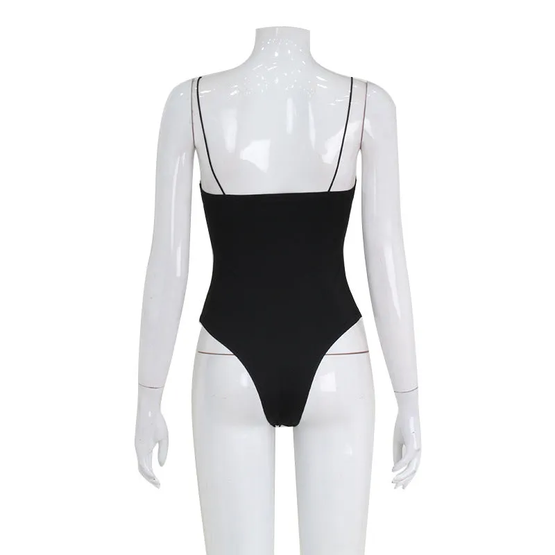 Sexy Sling Low Cut Backless Bodysuit