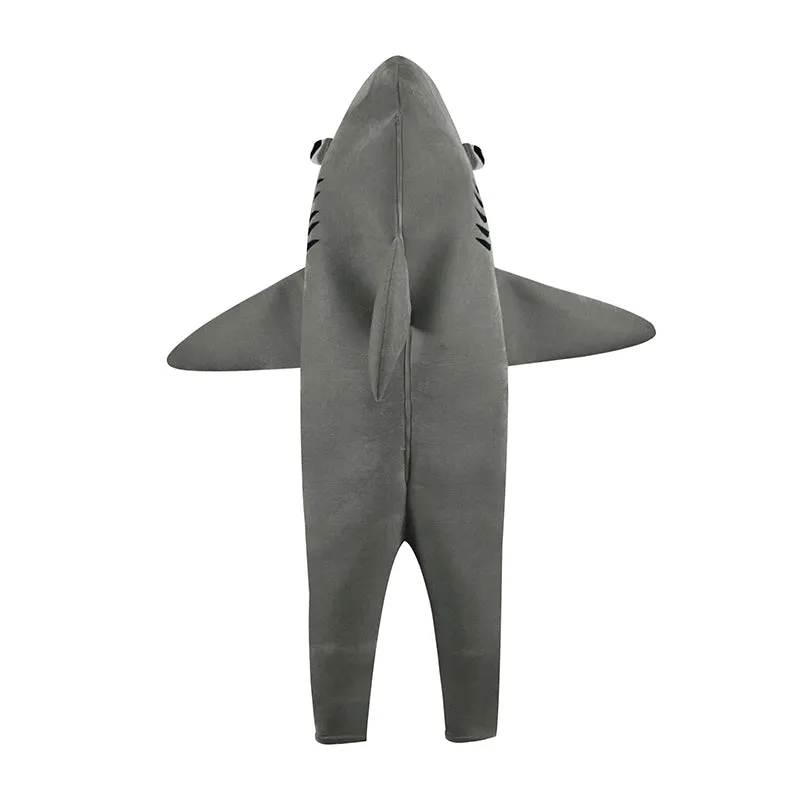 Shark Costume Adult Shark Onesie Shark Funny Fleece Jumpsuit Halloween Carnival Suit