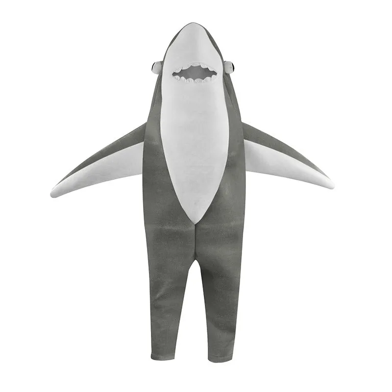 Shark Costume Adult Shark Onesie Shark Funny Fleece Jumpsuit Halloween Carnival Suit