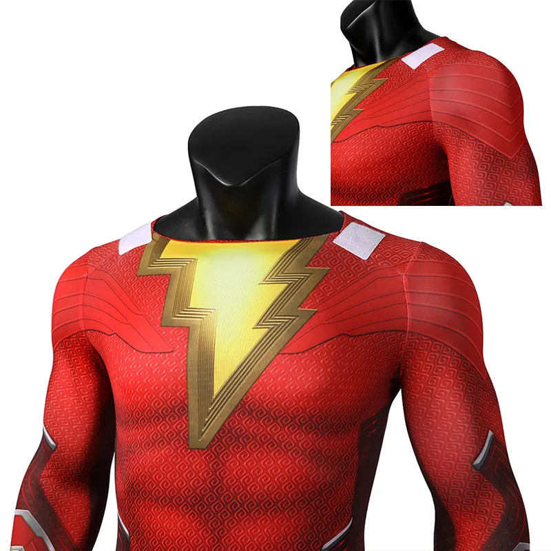 Shazam! Fury Of The Gods Billy Batson Cosplay Captain Thunder Costume Superman Jumpsuit