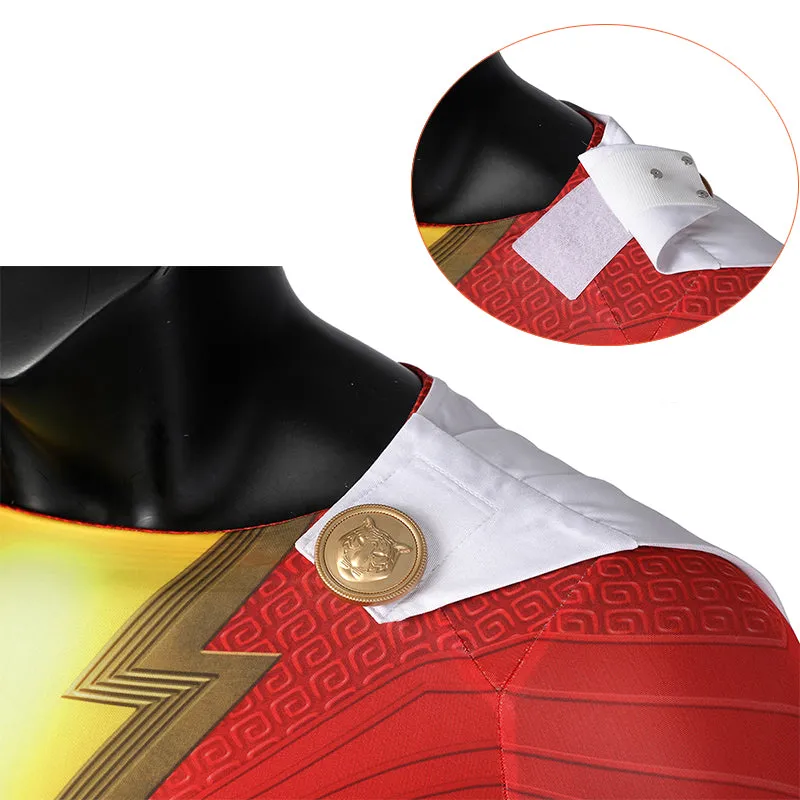 Shazam! Fury Of The Gods Billy Batson Cosplay Captain Thunder Costume Superman Jumpsuit