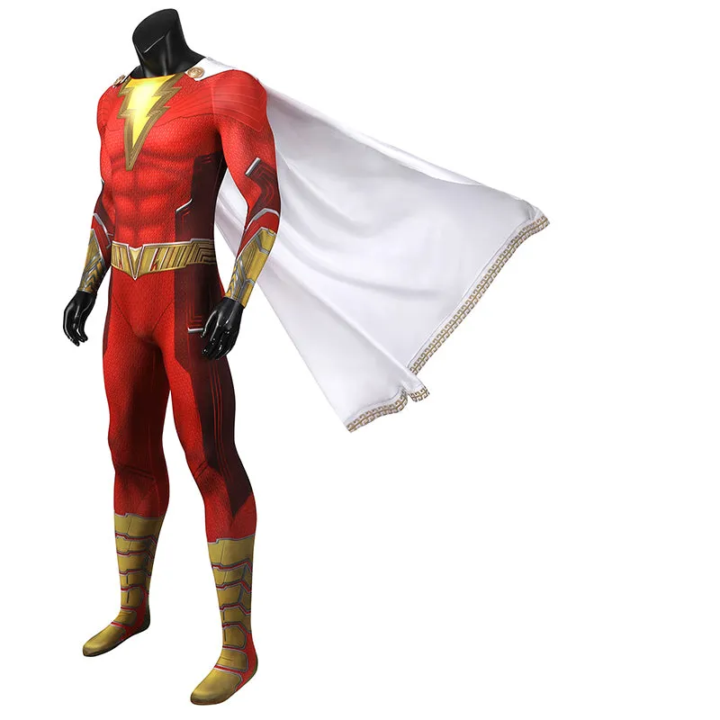 Shazam! Fury Of The Gods Billy Batson Cosplay Captain Thunder Costume Superman Jumpsuit