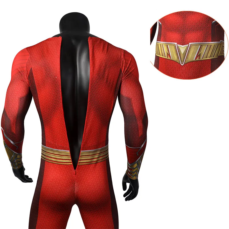 Shazam! Fury Of The Gods Billy Batson Cosplay Captain Thunder Costume Superman Jumpsuit