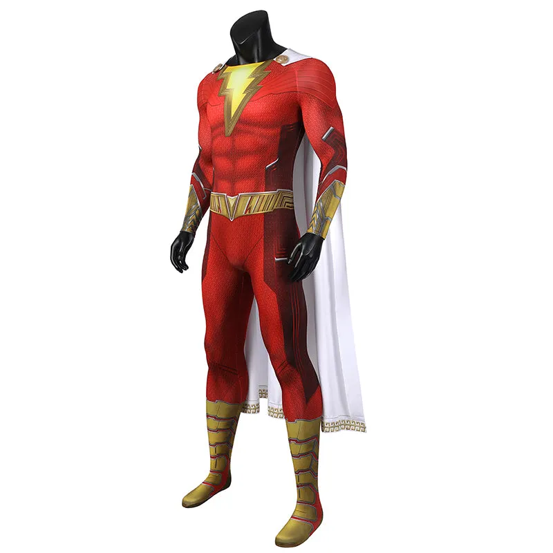Shazam! Fury Of The Gods Billy Batson Cosplay Captain Thunder Costume Superman Jumpsuit