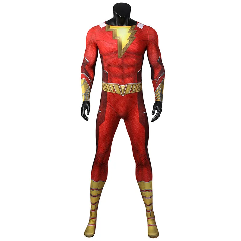 Shazam! Fury Of The Gods Billy Batson Cosplay Captain Thunder Costume Superman Jumpsuit