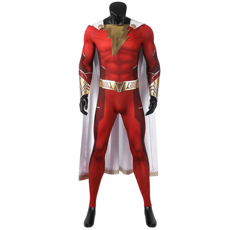 Shazam! Fury of the Gods Cosplay Suit Billy Batson Costume Superhero Zentai Bodysuit