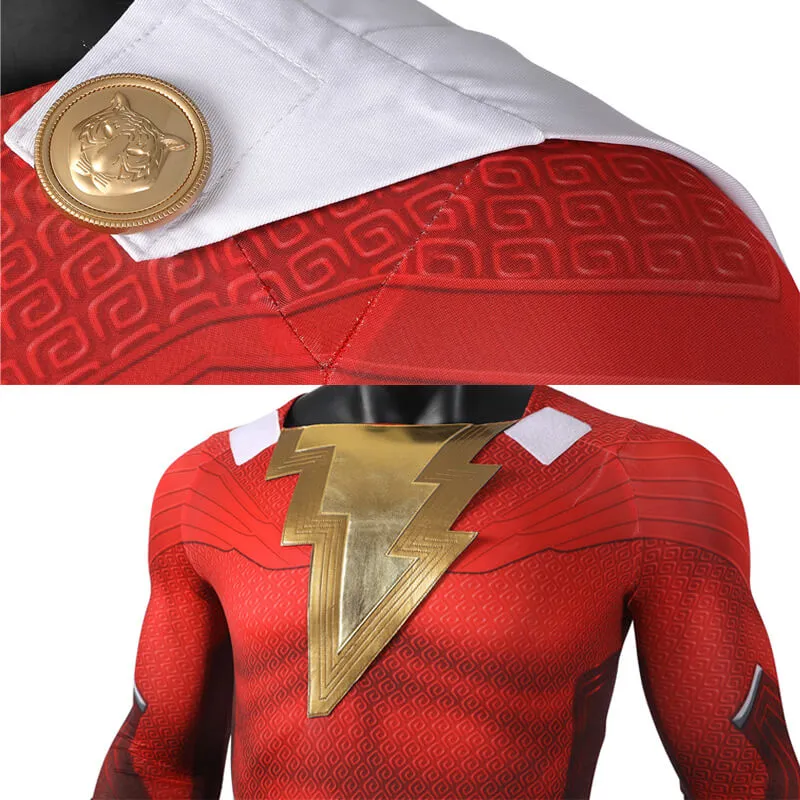 Shazam! Fury of the Gods Cosplay Suit Billy Batson Costume Superhero Zentai Bodysuit