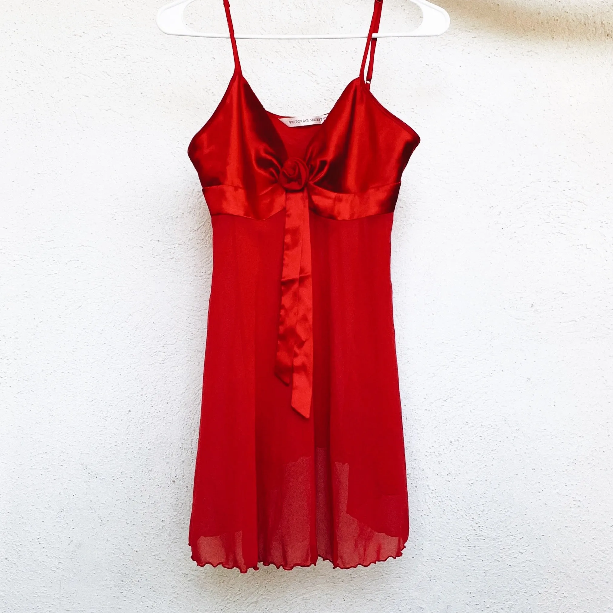 Sheer Red Slip Dress