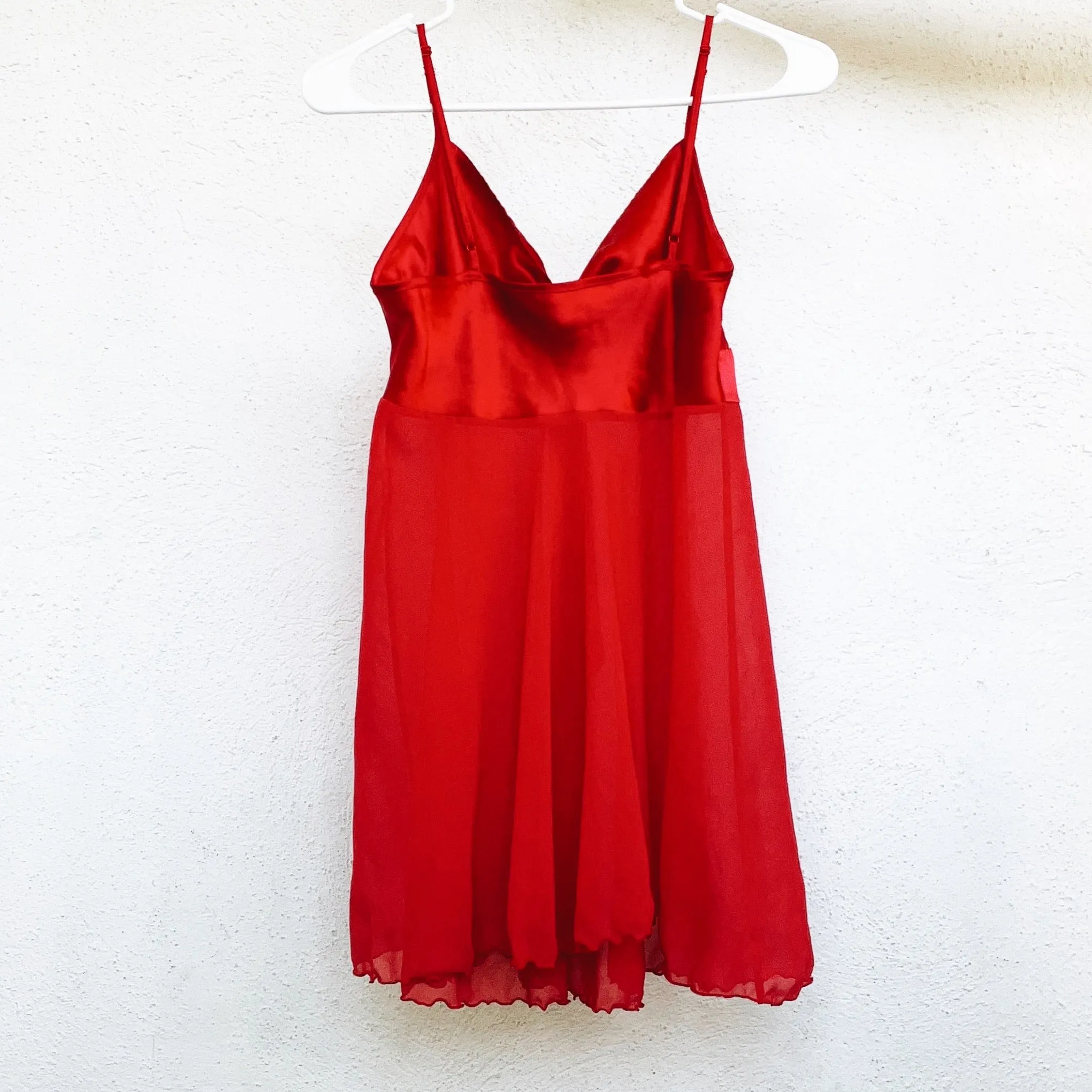 Sheer Red Slip Dress