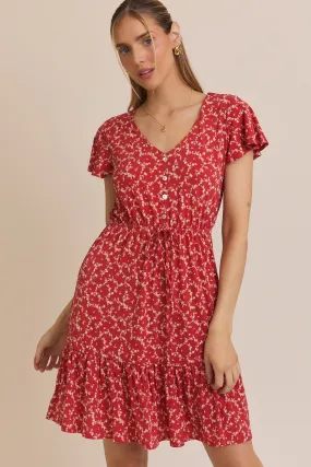 Short Sleeve Floral Ditsy Dress