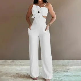 Sommer hoch taillierte lässige Hosenträger Overall Urlaub einfarbig sexy Stram pler aushöhlen Patchwork Mode Overalls Frauen
