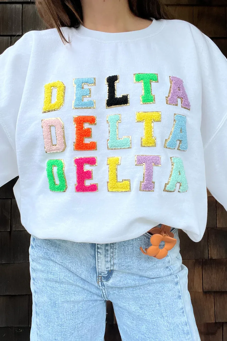 Sorority Varsity Sweatshirt: Delta Delta Delta