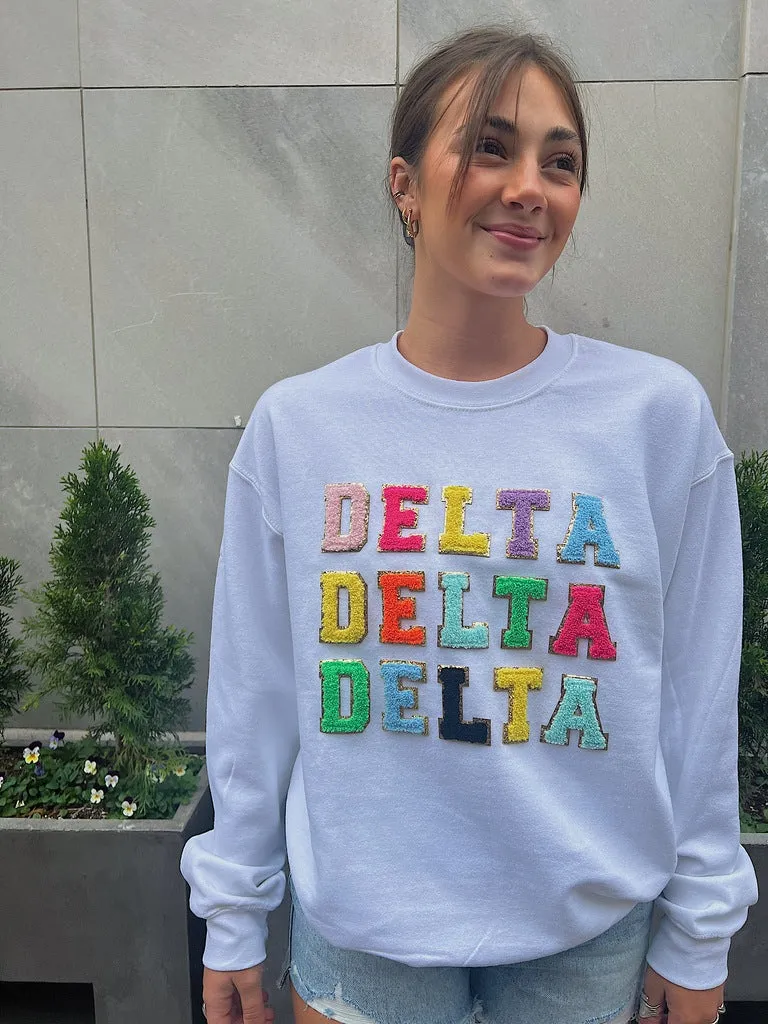 Sorority Varsity Sweatshirt: Delta Delta Delta