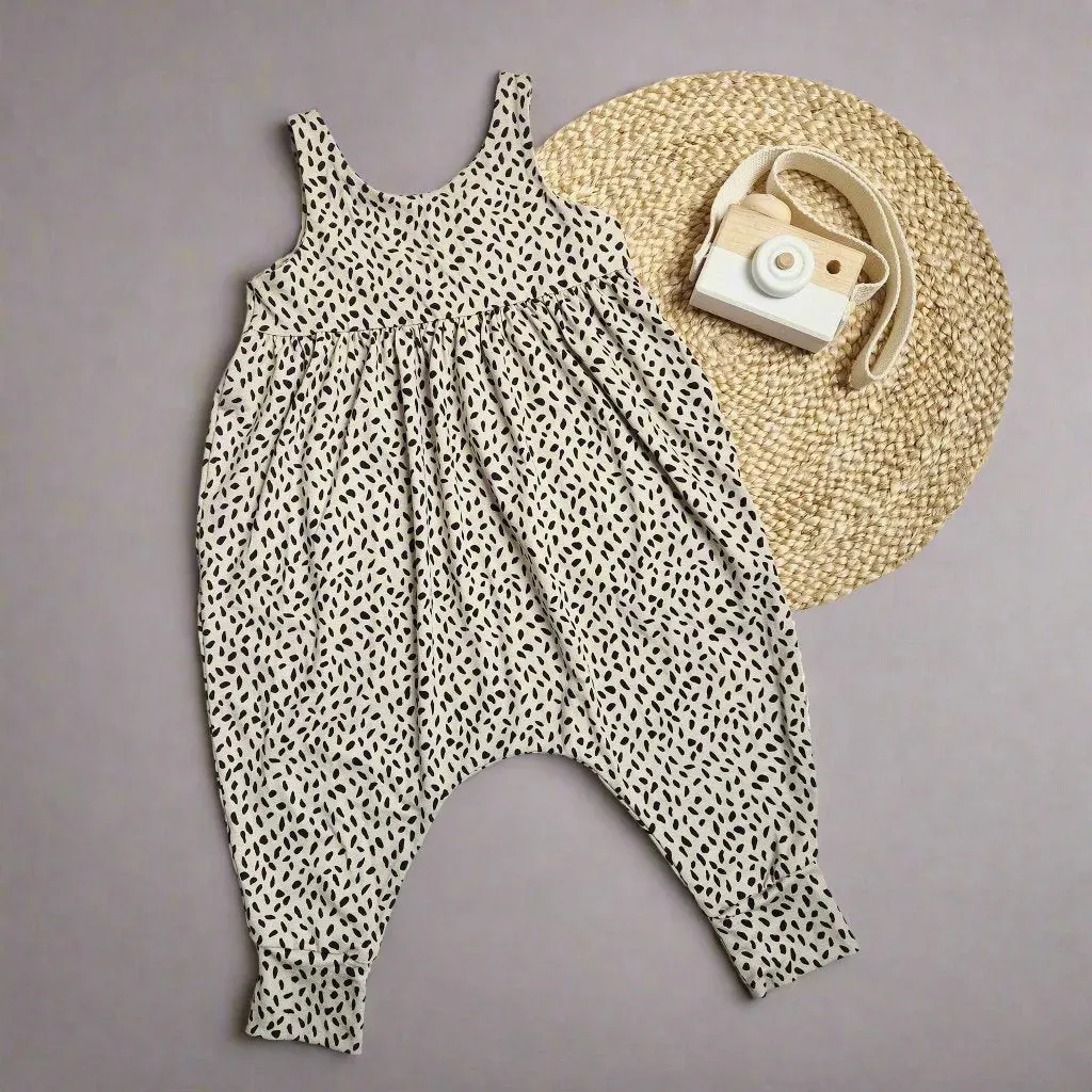 Speckles Slim Strap Gathered Romper