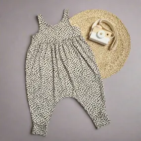 Speckles Slim Strap Gathered Romper