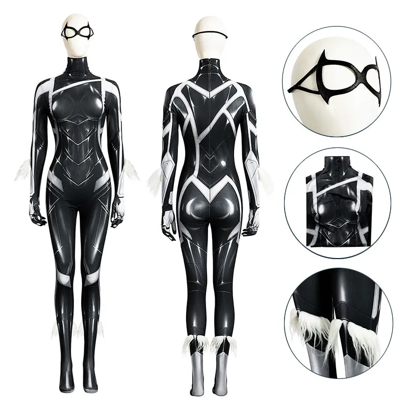 Spider-Man 2 Black Cat Cosplay Costume Felicia Hardy Black Cat Jumpsuit