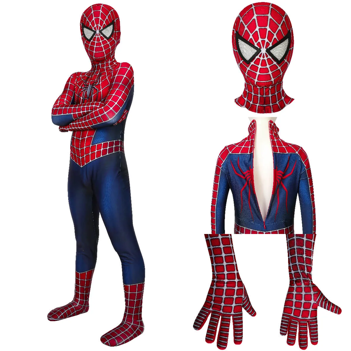 Spider-Man 2 Tobey Maguire Jumpsuit Cosplay Costume For Kids
