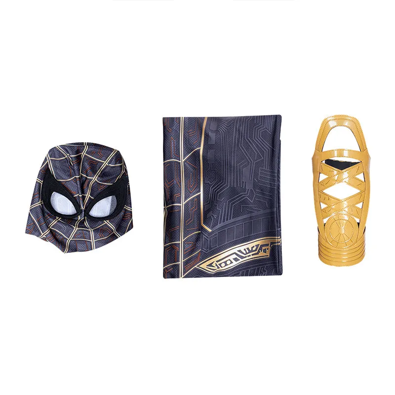 Spider-Man: No Way Home Black and Gold Suit Peter Parker Costume Spiderman Jumpsuit