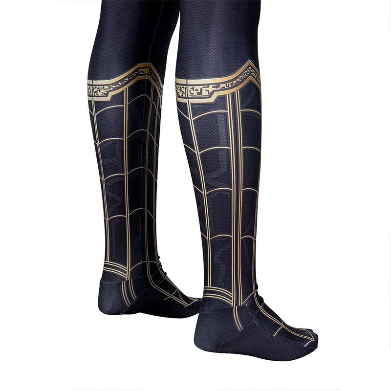 Spider-Man: No Way Home Black and Gold Suit Peter Parker Costume Spiderman Jumpsuit