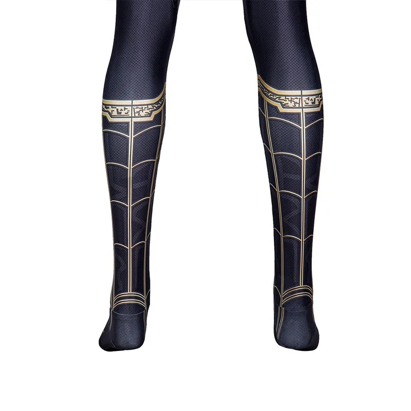 Spider-Man: No Way Home Black and Gold Suit Peter Parker Costume Spiderman Jumpsuit