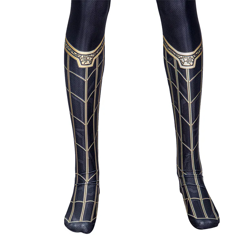 Spider-Man: No Way Home Black and Gold Suit Peter Parker Costume Spiderman Jumpsuit