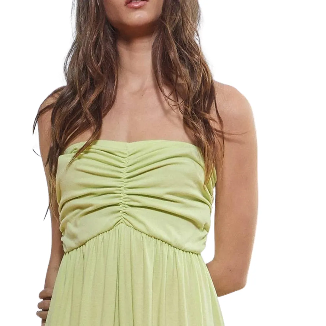 Strapless Ruched Drop Crotch Jogger Jumpsuit