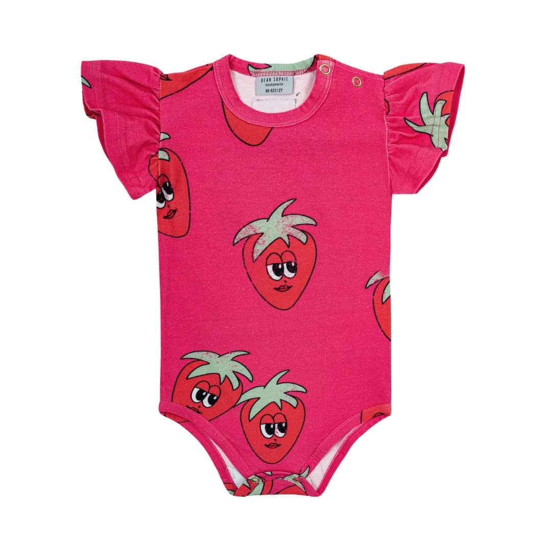 Strawberry Frill Bodysuit Pink [only 3 to 6 Months left]