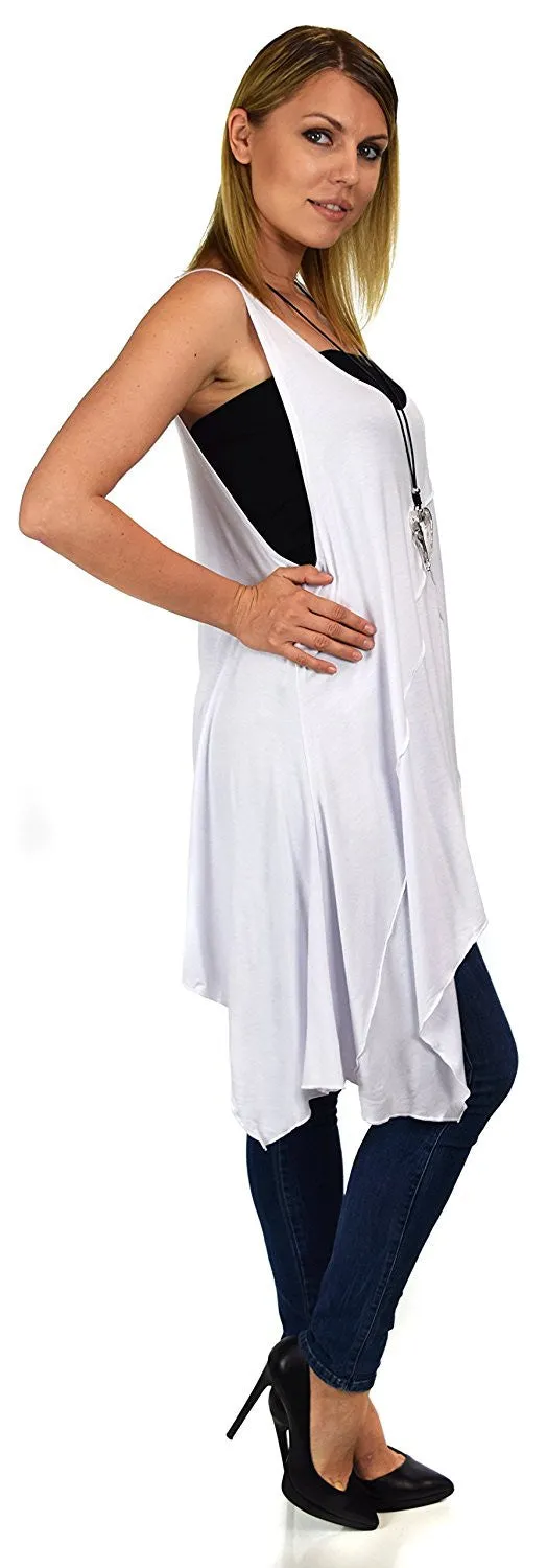 Summer Swing Flared Tank Top | Sleeveless Tunic Blouse Top