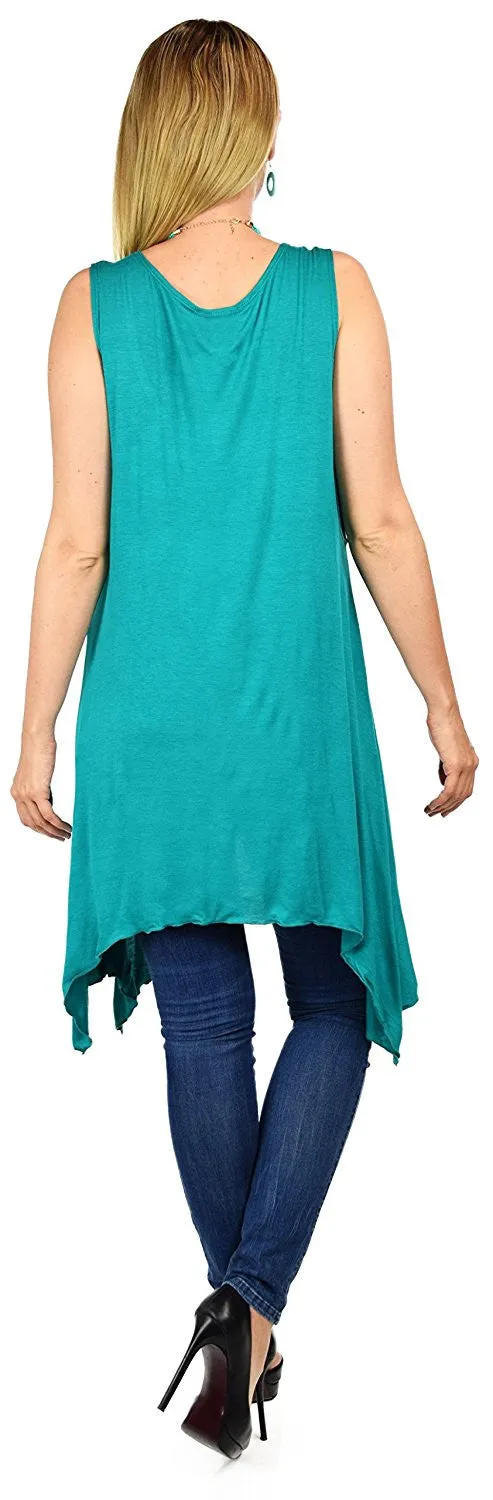 Summer Swing Flared Tank Top | Sleeveless Tunic Blouse Top