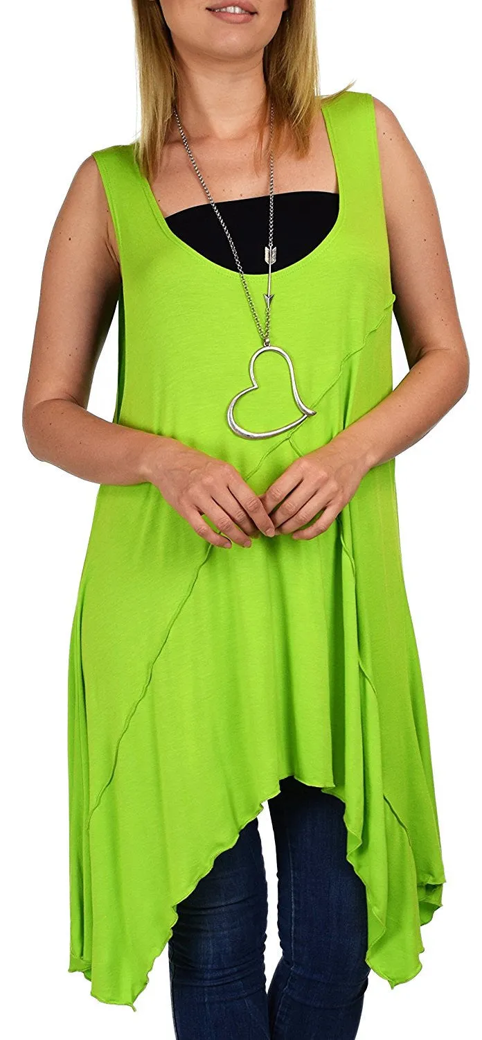Summer Swing Flared Tank Top | Sleeveless Tunic Blouse Top