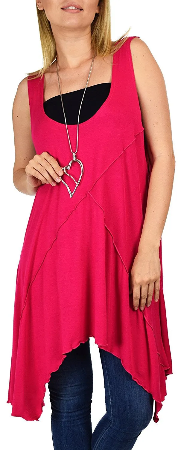 Summer Swing Flared Tank Top | Sleeveless Tunic Blouse Top