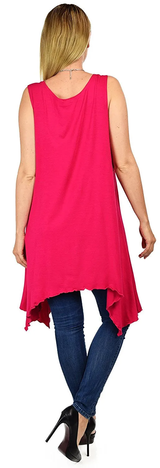 Summer Swing Flared Tank Top | Sleeveless Tunic Blouse Top