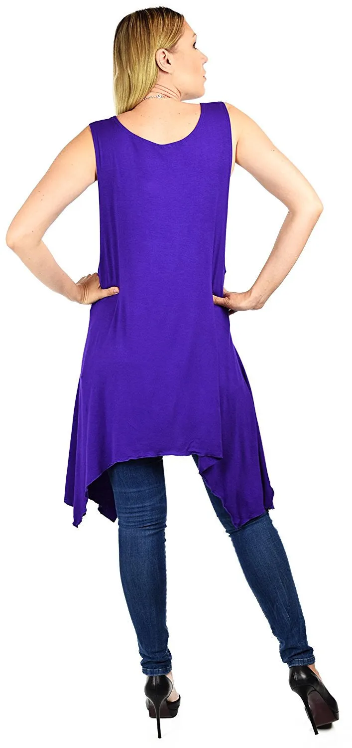 Summer Swing Flared Tank Top | Sleeveless Tunic Blouse Top