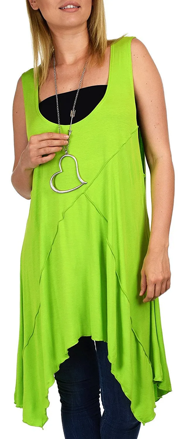 Summer Swing Flared Tank Top | Sleeveless Tunic Blouse Top
