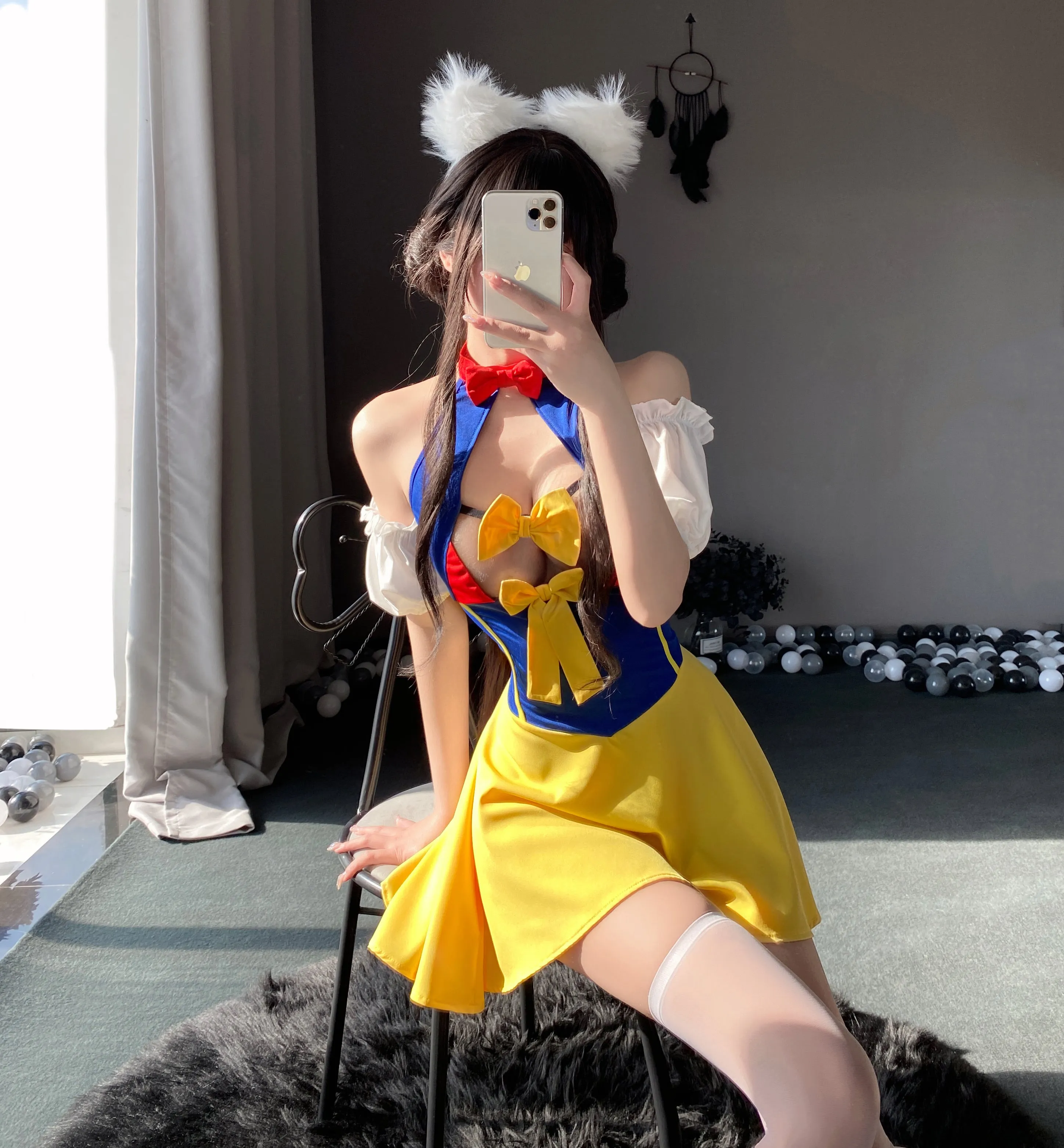 T-2709  Princess dress maid small breasts see-through hot flirting uniform temptation
